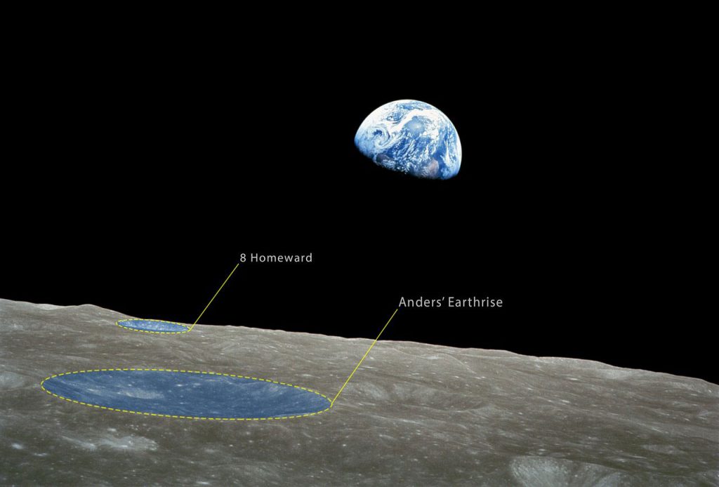 Diagram showing lunar craters named in honor of Apollo 8 in 2015