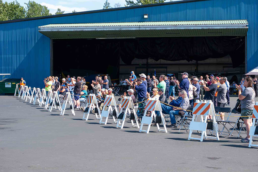 Crowd of visitors at Heritage Flight Museum