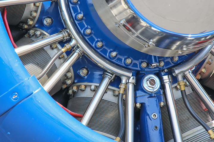 Closeup shot of a radial engine