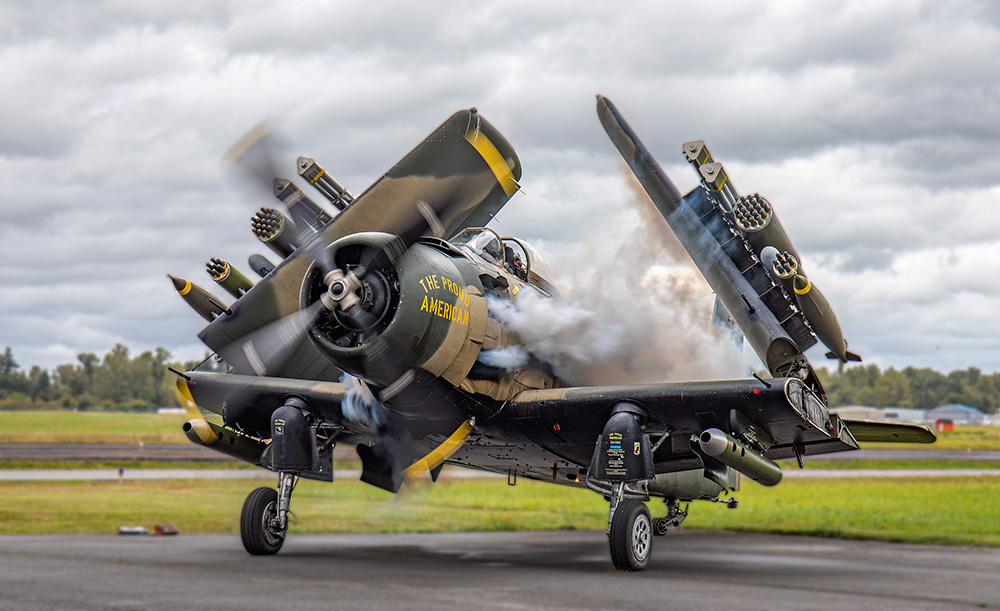 A-1 Skyraider "The Proud American" starting up